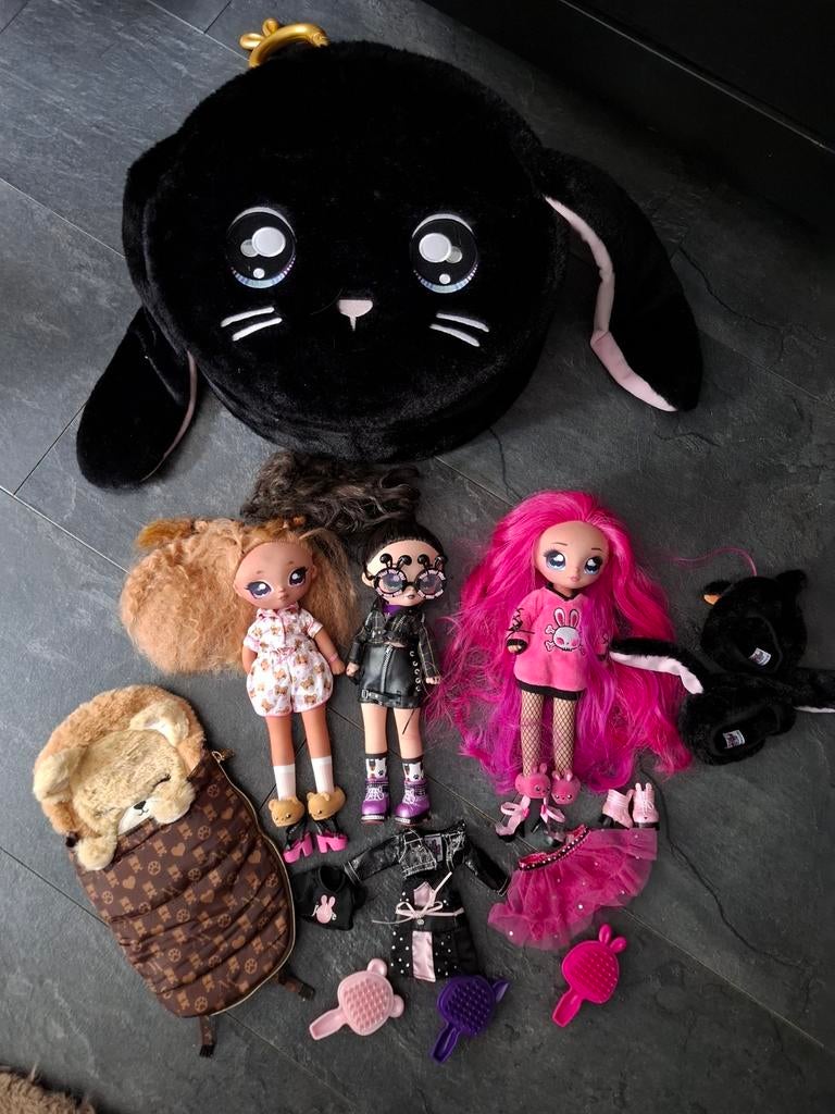 3 Nana surprise poppen met koffer, Ophalen of Verzenden, Zo goed als nieuw