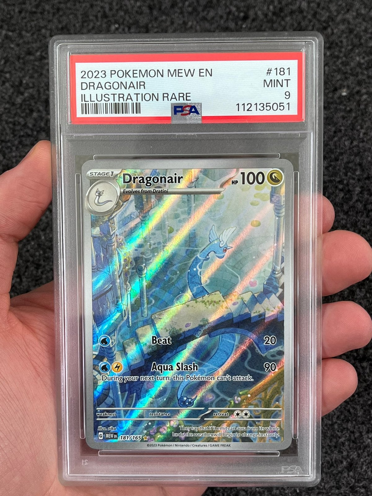 Pokémon PSA 9 Dragonair #181 Illustraton Rare, Hobby en Vrije tijd, Verzamelkaartspellen | Pokémon, Ophalen of Verzenden, Zo goed als nieuw