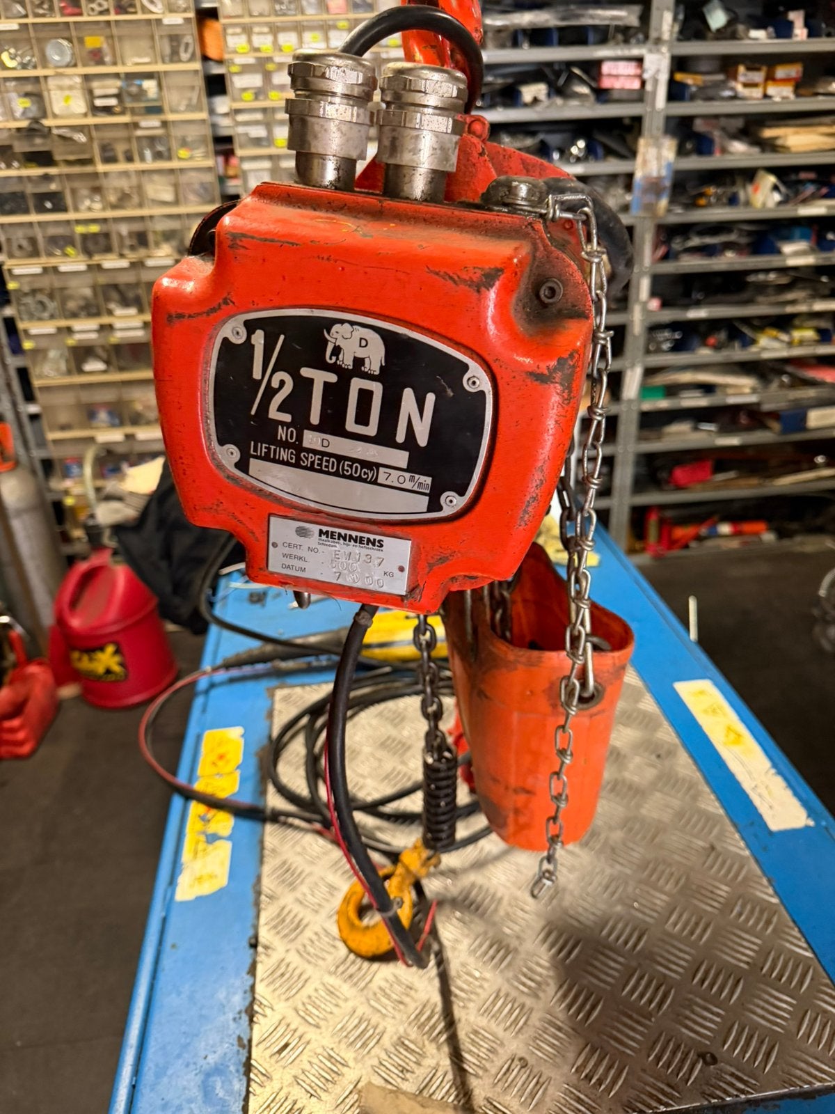 Electrische Takel 500 KG Elephant 380Volt, Ophalen, Gebruikt, Elektrisch