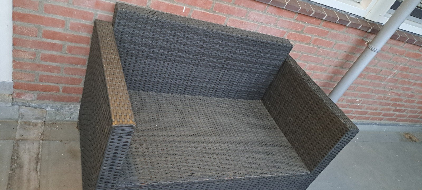 Loungebank antracietgrijs, Tuin en Terras, Tuinsets en Loungesets, Kunststof, Gebruikt, Loungeset, Bank