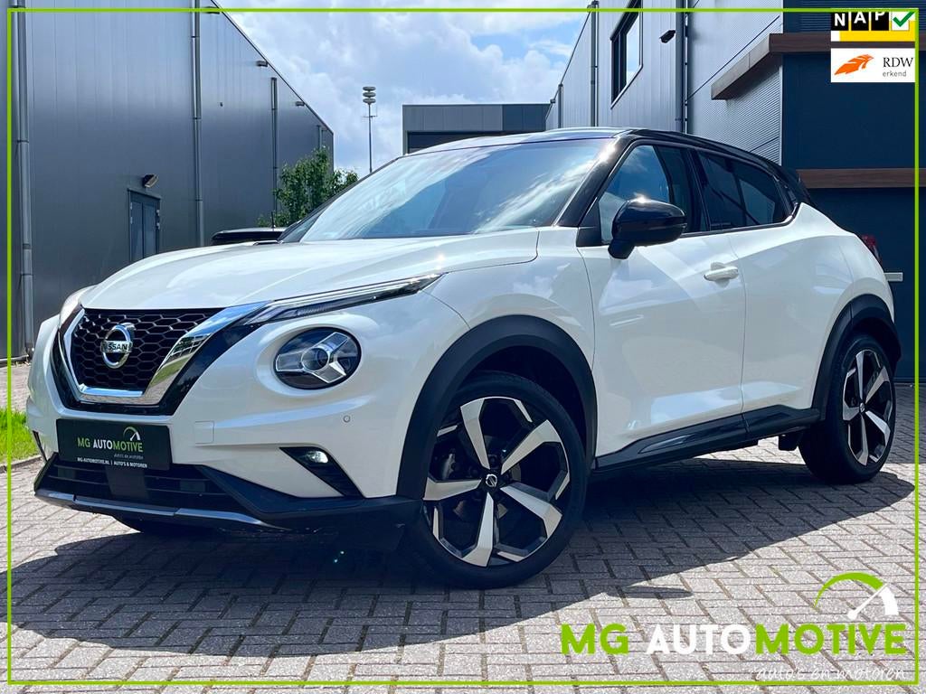 Nissan Juke 1.0 DIG-T N-Design | Navi | Trekhaak | Bose, Leder en Stof, Wit, Bedrijf, 3 cilinders