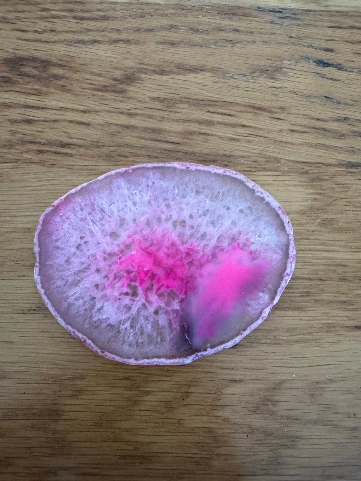 Roze Agaat Schijf - Decoratieve Steen, Sieraden, Tassen en Uiterlijk, Ophalen of Verzenden, Zo goed als nieuw