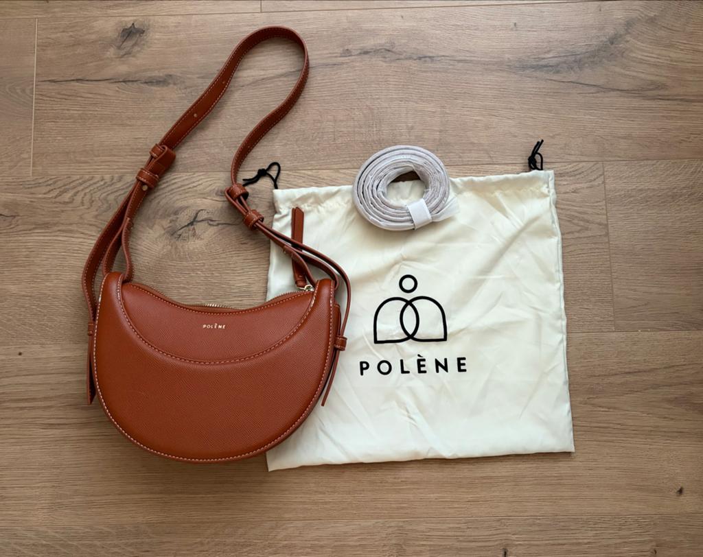 Polène Numéro Dix schoudertas - Cognac, Sieraden, Tassen en Uiterlijk, Tassen | Damestassen, Ophalen of Verzenden, Zo goed als nieuw