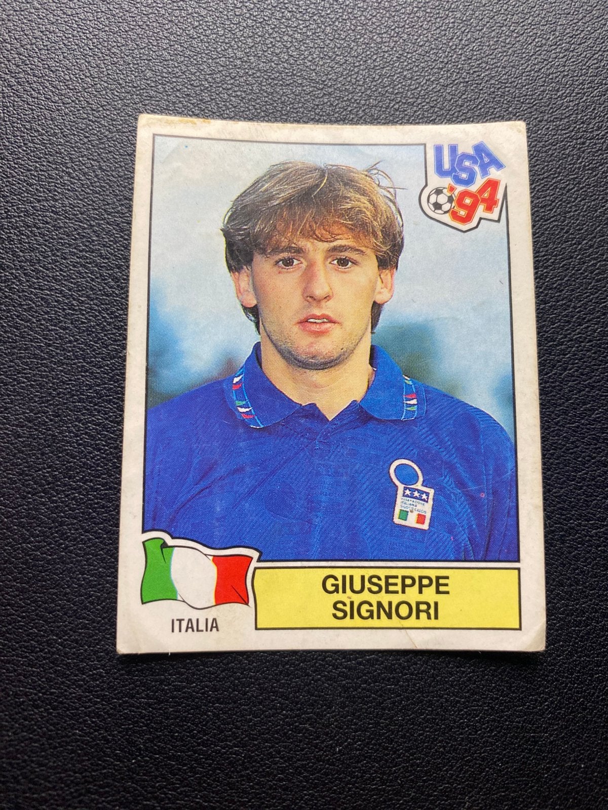 Giuseppe Signori - Italië - Panini WK 1994, Ophalen of Verzenden, Zo goed als nieuw, Buitenlandse clubs, Poster, Plaatje of Sticker