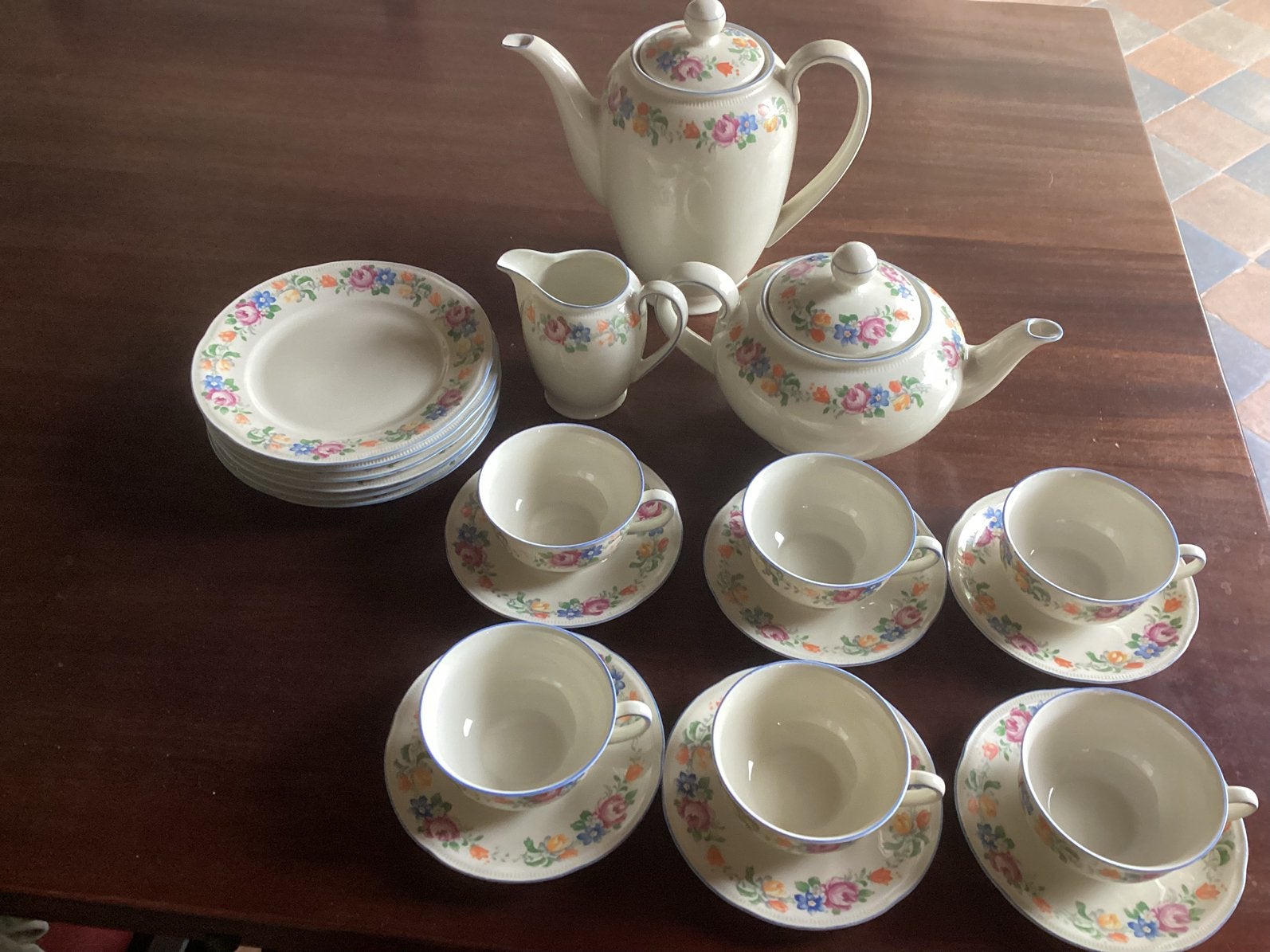 Vintage Servies - Scherzer Bavaria - Romantisch Bloemmotief, Ophalen