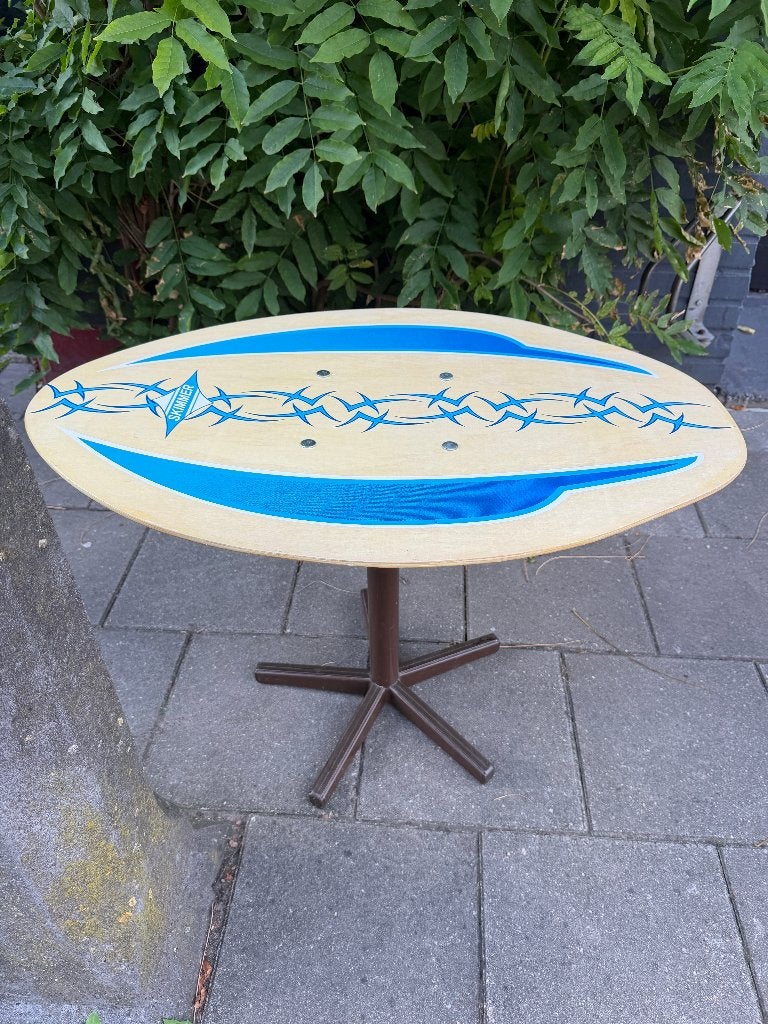 Vintage skimboard bijzettafel, space age sidetable, Ophalen, Gebruikt, 50 tot 100 cm, -