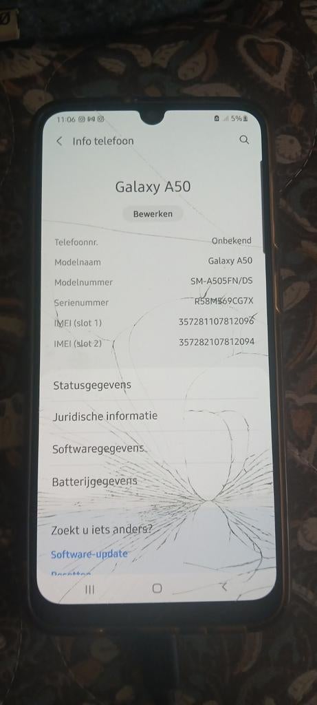 Samsung a 50 telefoon mobiel, Blauw, Ophalen of Verzenden, Zonder simlock, Zonder abonnement