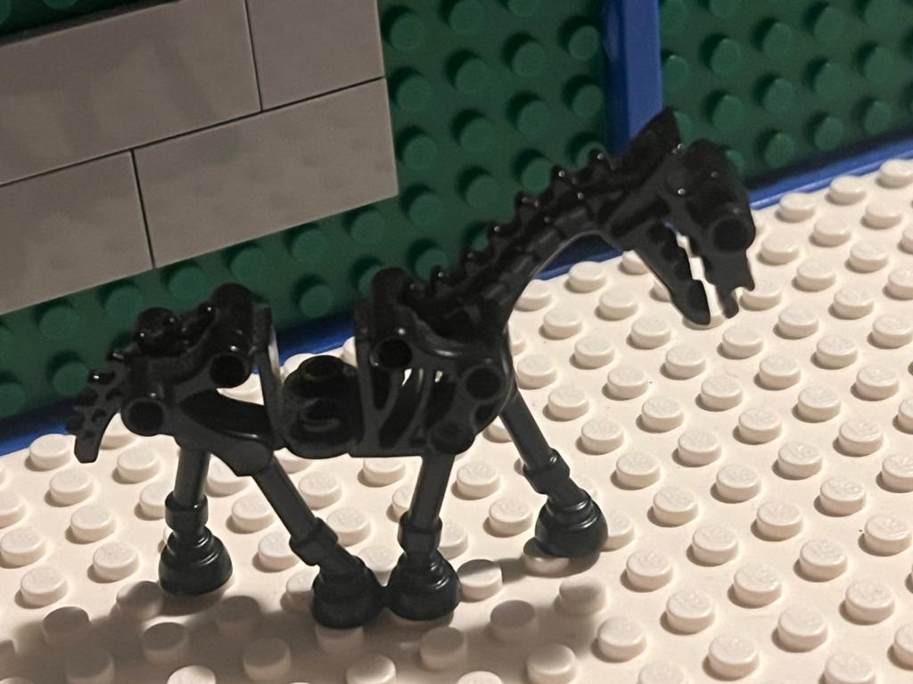 Lego geraamte paard dier zwart, Ophalen of Verzenden