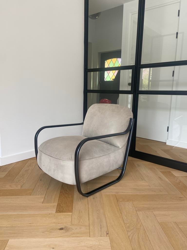 Pode chap fauteuille leolux, Minder dan 75 cm, Ophalen of Verzenden, Zo goed als nieuw, 75 tot 100 cm