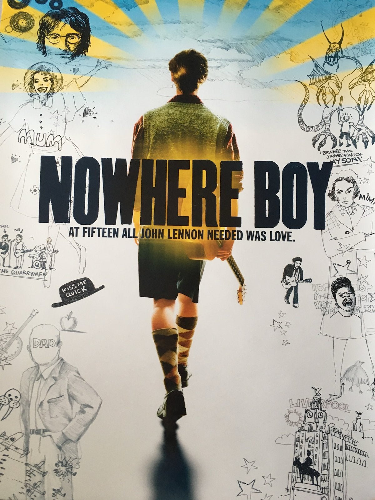 Filmposter- John Lennon- Nowhere Boy, Verzamelen, Ophalen of Verzenden, Zo goed als nieuw, Poster, Artwork of Schilderij