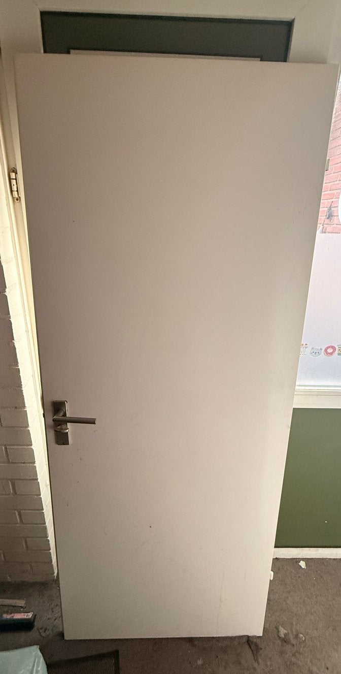 Opdekdeur linksdraaiend met slot 201x85 cm, Ophalen, Gebruikt, 80 tot 100 cm, Binnendeur