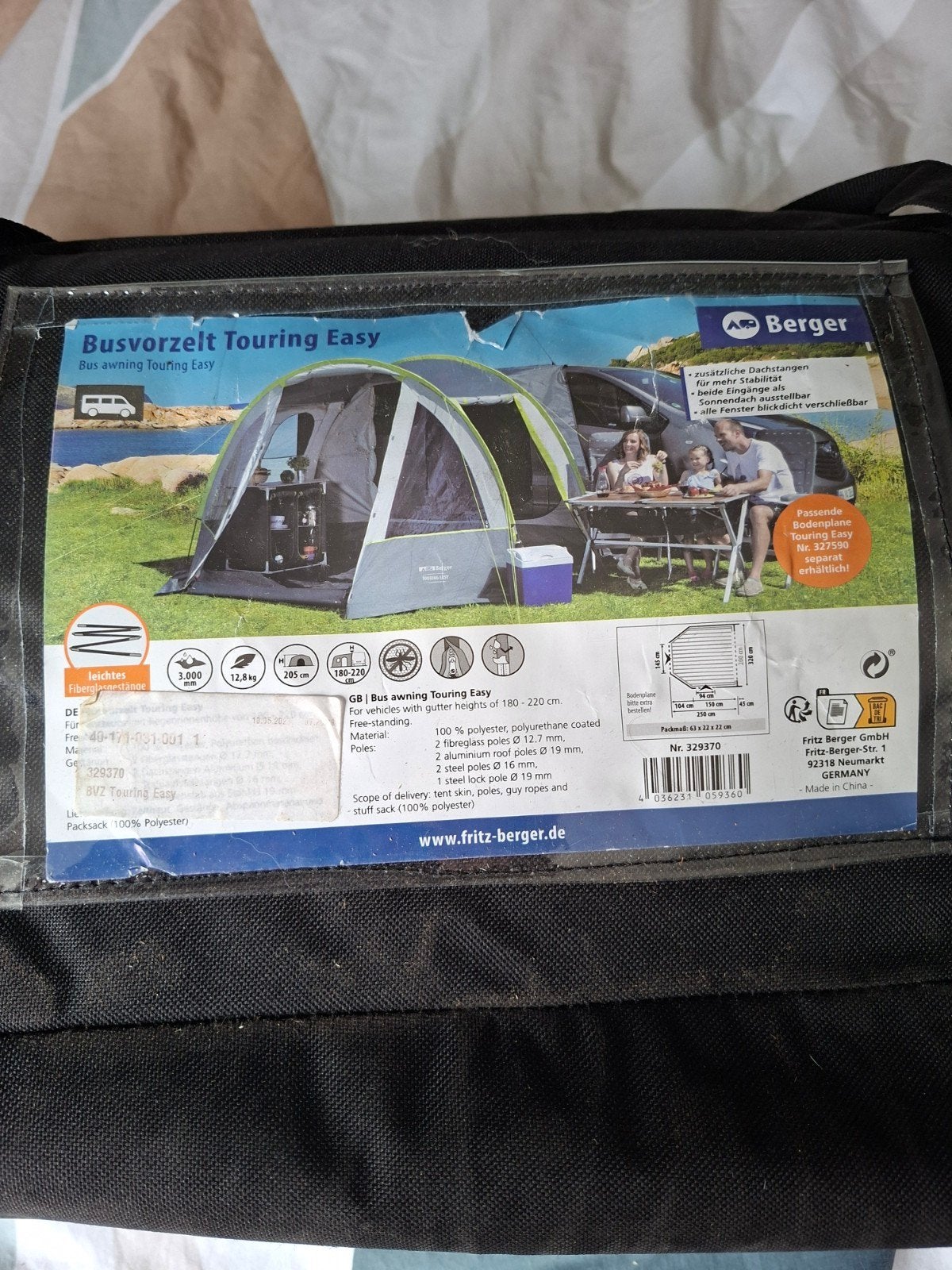 Berger Busvoortent Touring Easy - Zo goed als nieuw, Ophalen, Zo goed als nieuw, Tot en met 2
