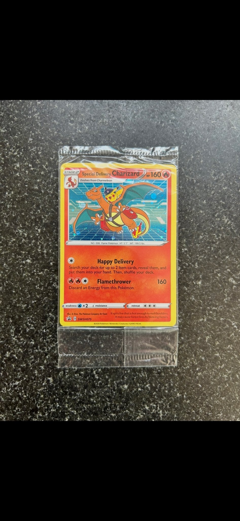 Pokémon Special Delivery Charizard SWSH075 Promo Kaart, Ophalen, Nieuw, Losse kaart