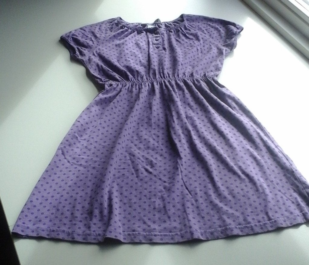 H&M paarse jurk met donker stippen - maat 122-128 (7-8 jaar), Kinderen en Baby's, Kinderkleding | Maat 122, Ophalen, Meisje, H&M