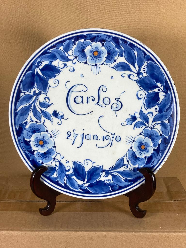 Porceleyne Fles geboorte bord Carlos 1970, Verzamelen, Koninklijk Huis en Royalty, --, Overige typen, Ophalen of Verzenden, Zo goed als nieuw