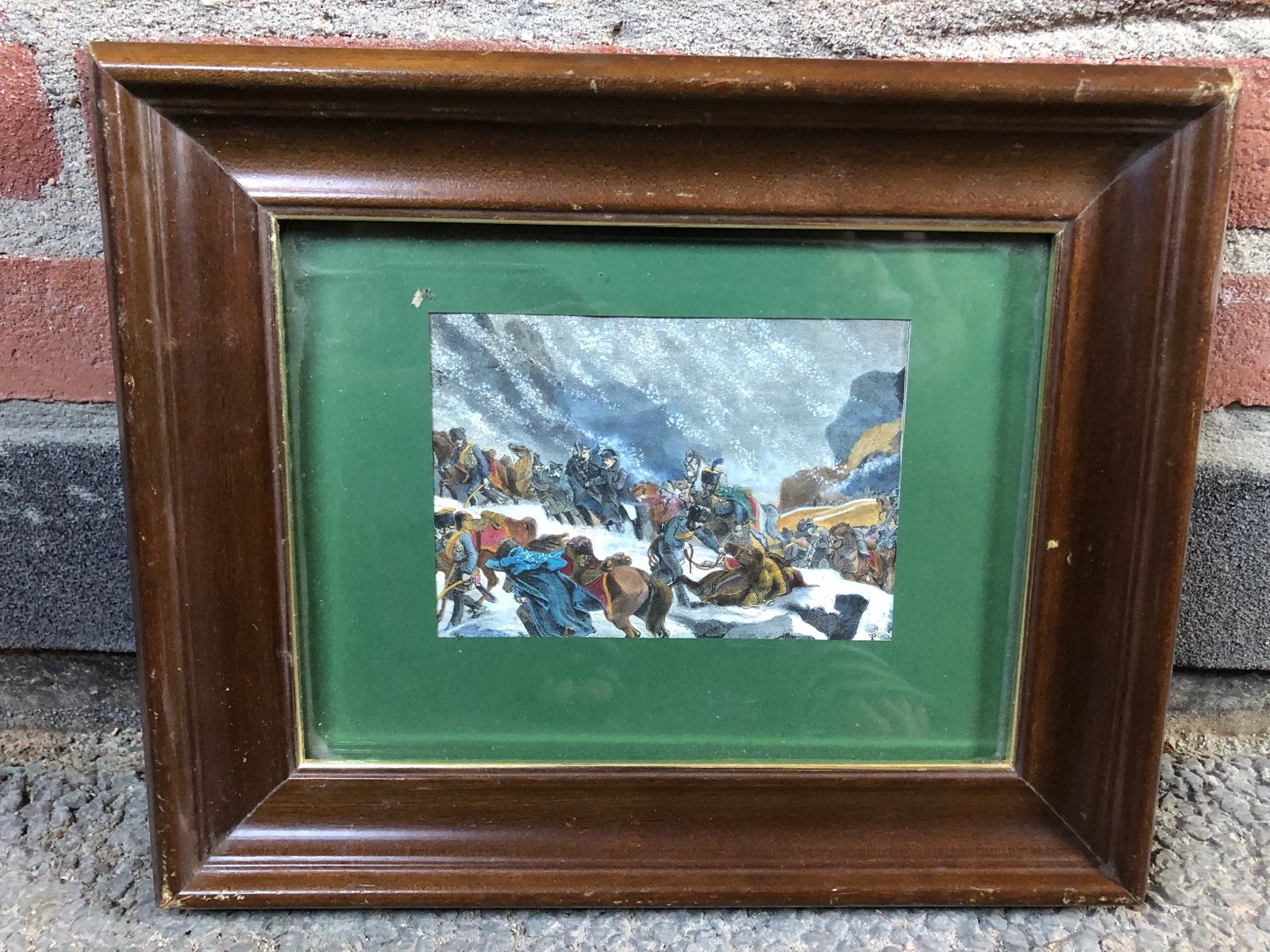 Napoleon bij Guadarrama - Handgekleurde prent 1875, Handgekleurd, 1800 - 1899, Overige technieken, Militair
