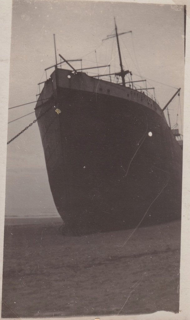 729M foto Hoek van Holland, stranding Christian Michelsen, Ophalen of Verzenden, 1920 tot 1940, Ongelopen, Zuid-Holland