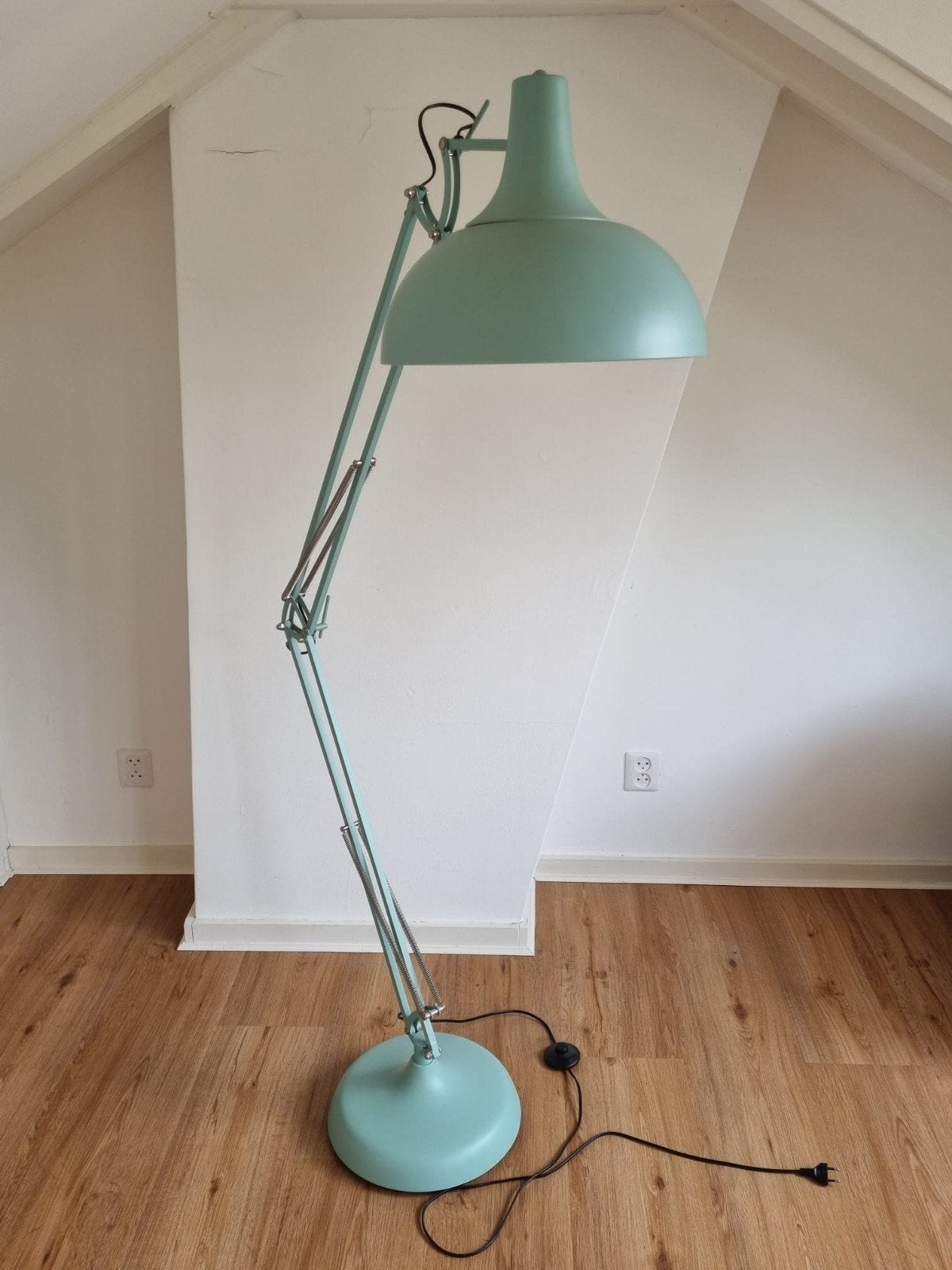 Verstelbare staande lamp - Mintgroen, Huis en Inrichting, Ophalen, Gebruikt, E27 (groot), Metaal