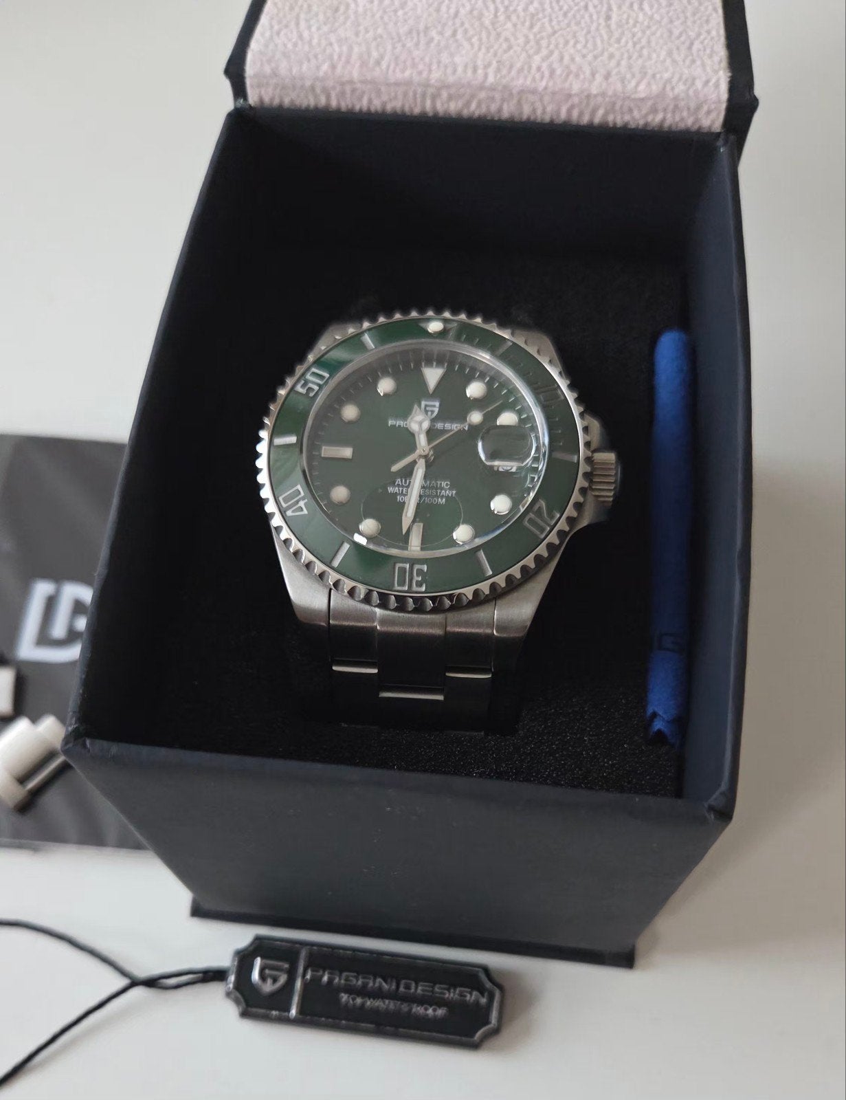 Pagani Design PD-1639 Automatisch Horloge Groen ,,Hulk", Ophalen, Zo goed als nieuw, Android