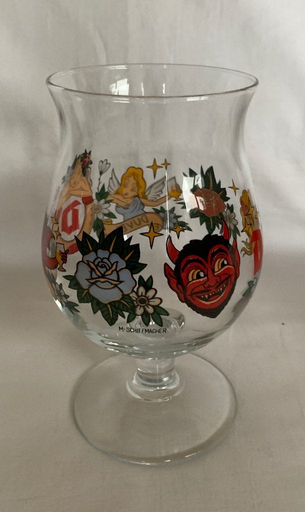 Duvel glas M.Schiffmacher, Verzamelen, Biermerken, Ophalen of Verzenden, Zo goed als nieuw, Glas of Glazen, Duvel