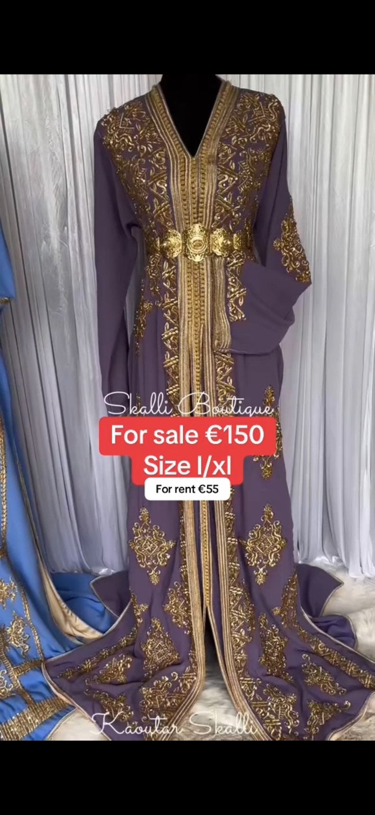 Takshita volbewerkt paars, Kleding | Dames, Gelegenheidskleding, Overige typen, Paars, Maat 46/48 (XL) of groter, Ophalen of Verzenden