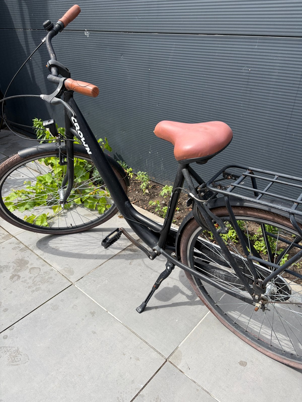 Crown Damesfiets Zwart - Gebruikt, Overige merken, Velgrem, Ophalen of Verzenden, 53 tot 56 cm