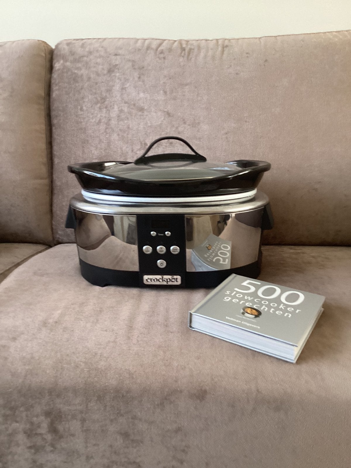 Crock-Pot Slowcooker met Timer en kookboek, Ophalen of Verzenden, Timer, Zo goed als nieuw