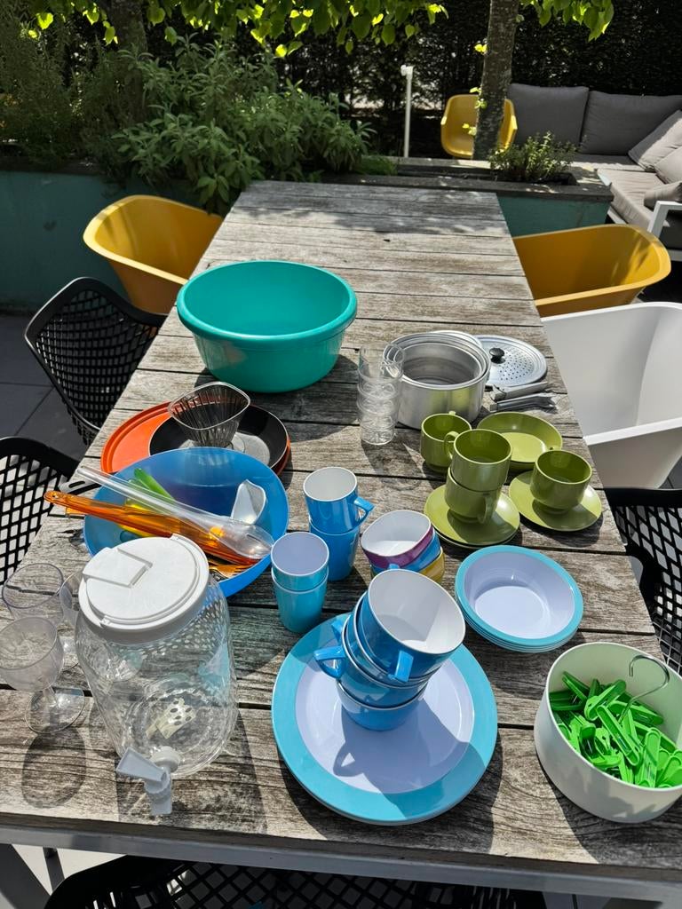 Plastic servies voor op de camping / campingspullen, Caravans en Kamperen, Ophalen, Gebruikt