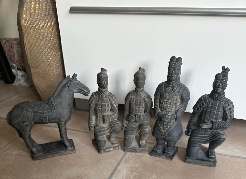 Terracotta Leger Soldaat & Paard - Decoratie, Ophalen of Verzenden