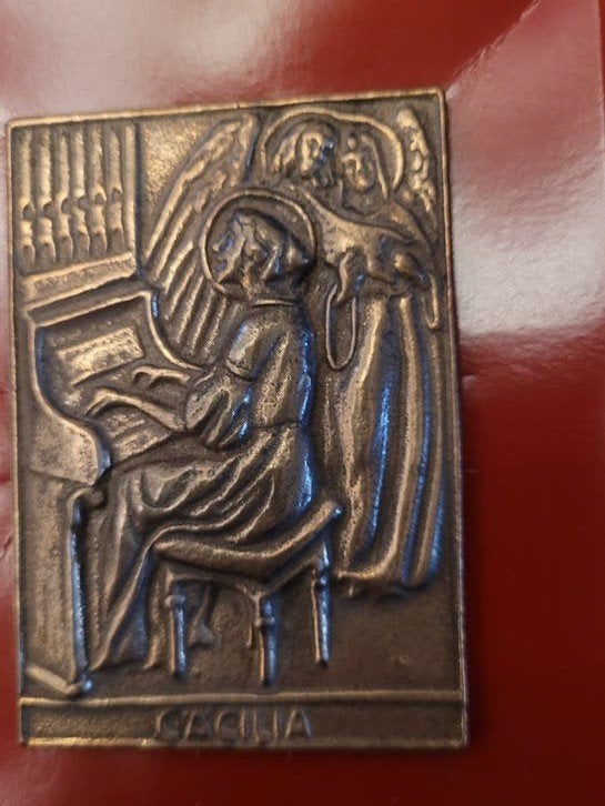 Bronzen plaquette Cäcilia - Nr. 153 004, Ophalen of Verzenden
