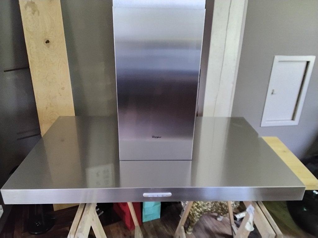 Whirlpool afzuigkap 100 cm breed, Witgoed en Apparatuur, Afzuigkappen, Ophalen, 800 m³ per uur of meer, Zo goed als nieuw, Eilandschouwkap