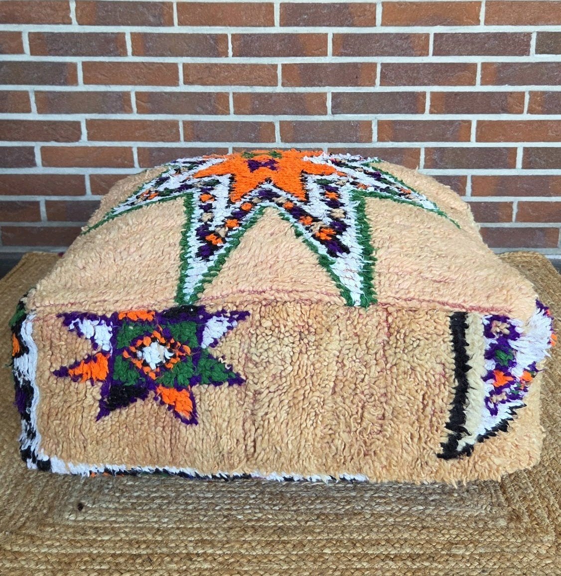 Marokkaanse berber poef handgemaakt in marokko, Huis en Inrichting, Minder dan 50 cm, Verzenden, Vierkant, Minder dan 50 cm