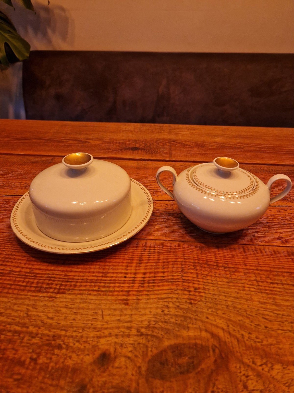 Vinted botervloot en suikerpot van porselein, Ophalen of Verzenden