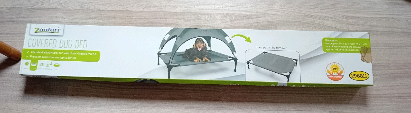 Nette Zoofari hondenbed met zonnescherm 106x20x75 cm, Dieren en Toebehoren, Ophalen, Zo goed als nieuw