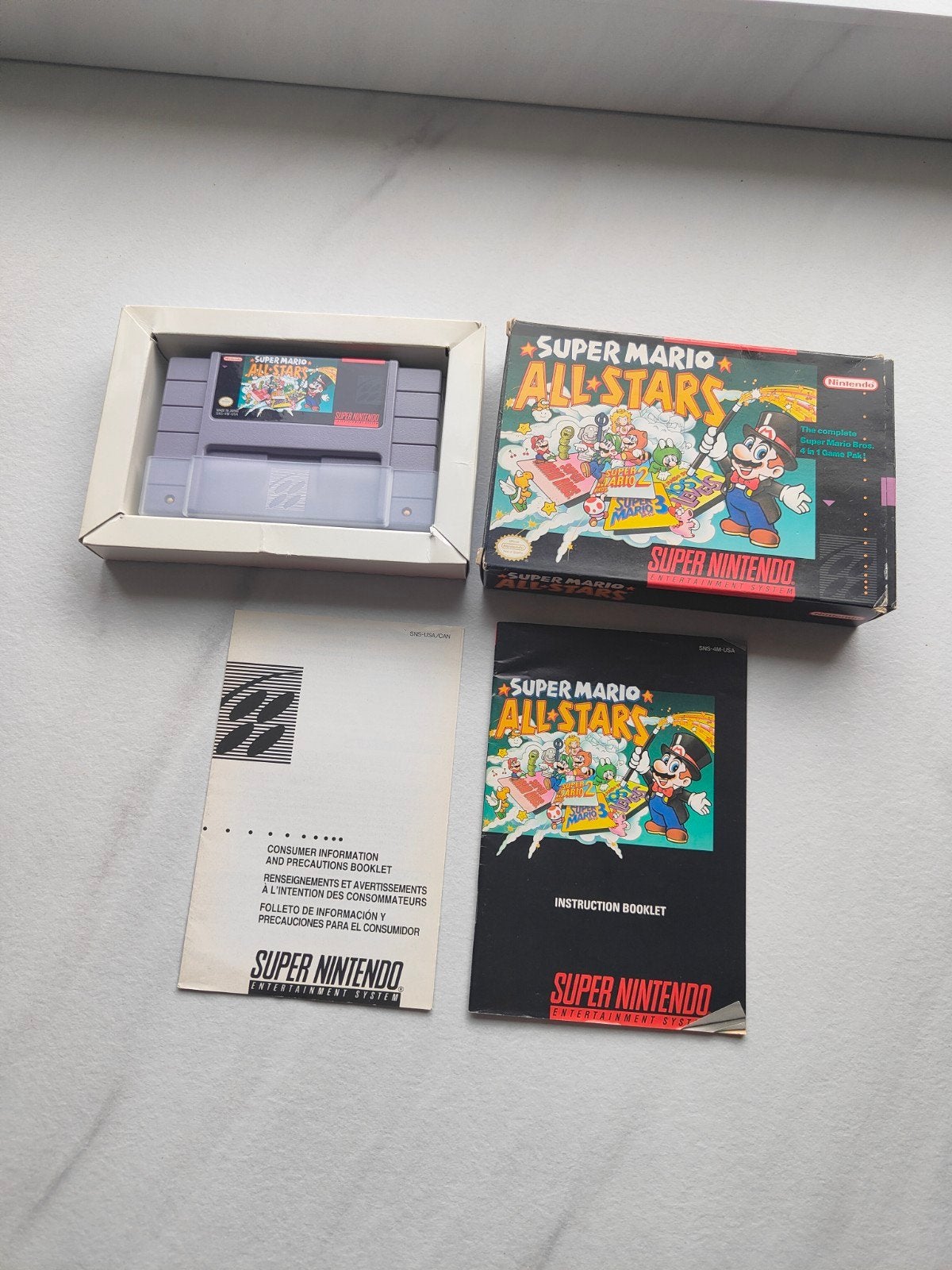 Super Mario All-Stars – SNES – Amerikaanse NTSC-U/C – Compl, 1 speler, Ophalen of Verzenden, Gebruikt, Vanaf 3 jaar
