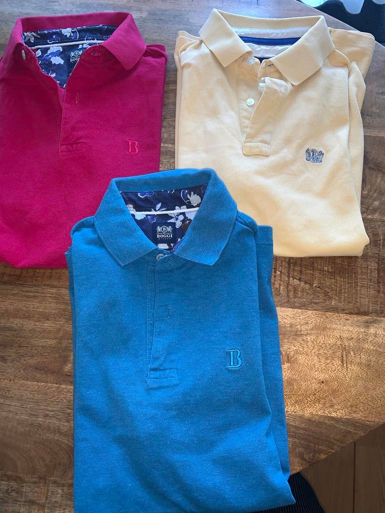 BOGGI Milano polo's maat L - 3 stuks voor 100€, Ophalen of Verzenden, Zo goed als nieuw, Maat 52/54 (L), Overige kleuren