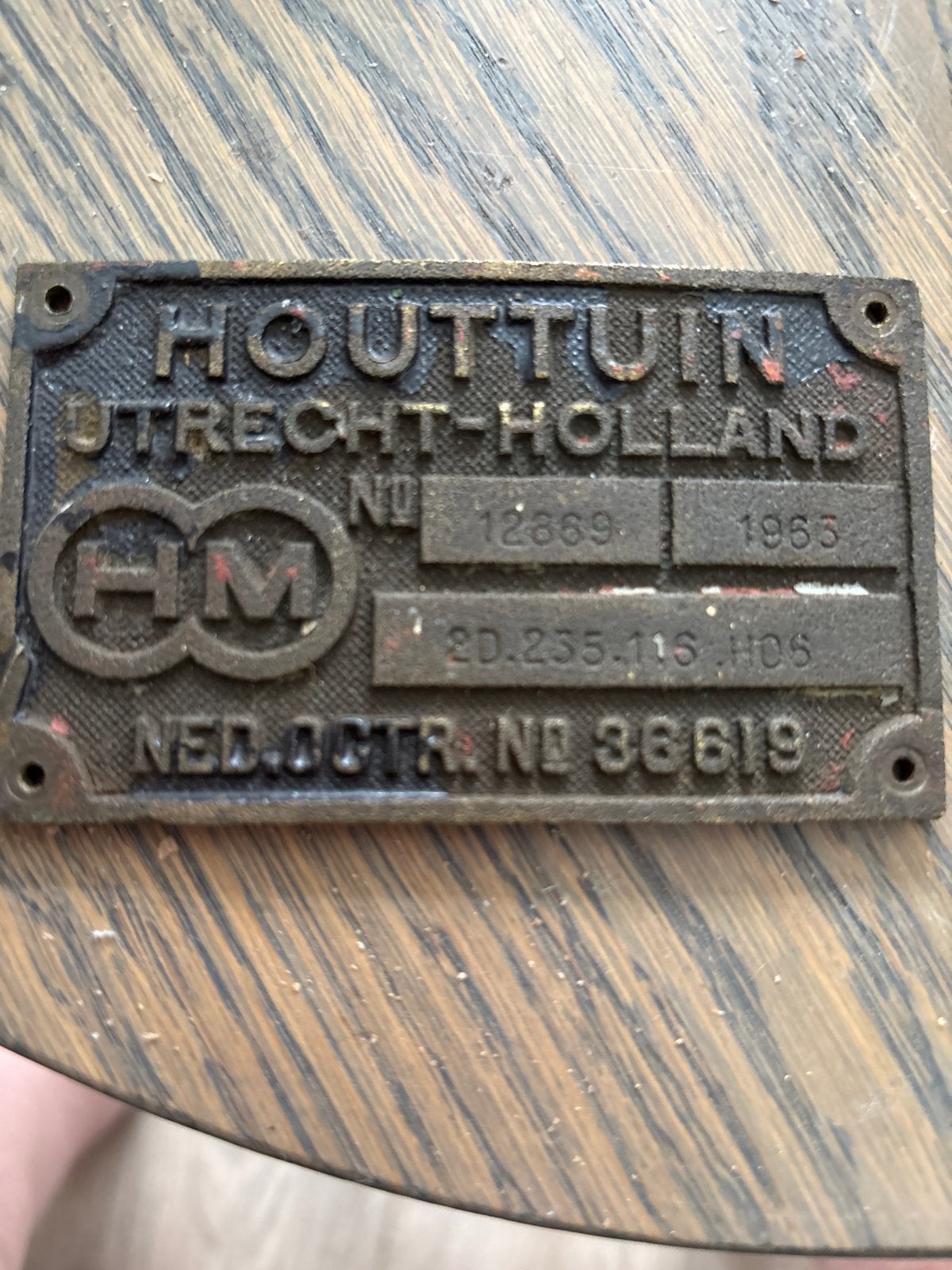 Vintage Houttuin Utrecht-Holland Plaquette 1963, Ophalen of Verzenden