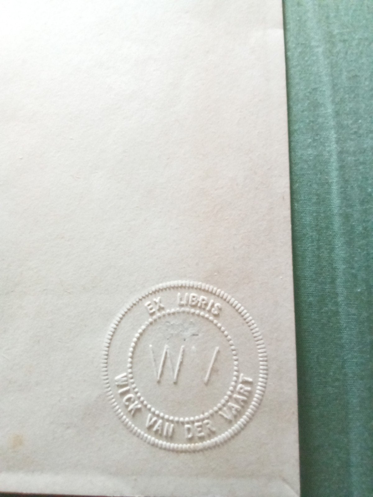 Ex Libris W. van der Vaart - Blinddruk, Ophalen of Verzenden