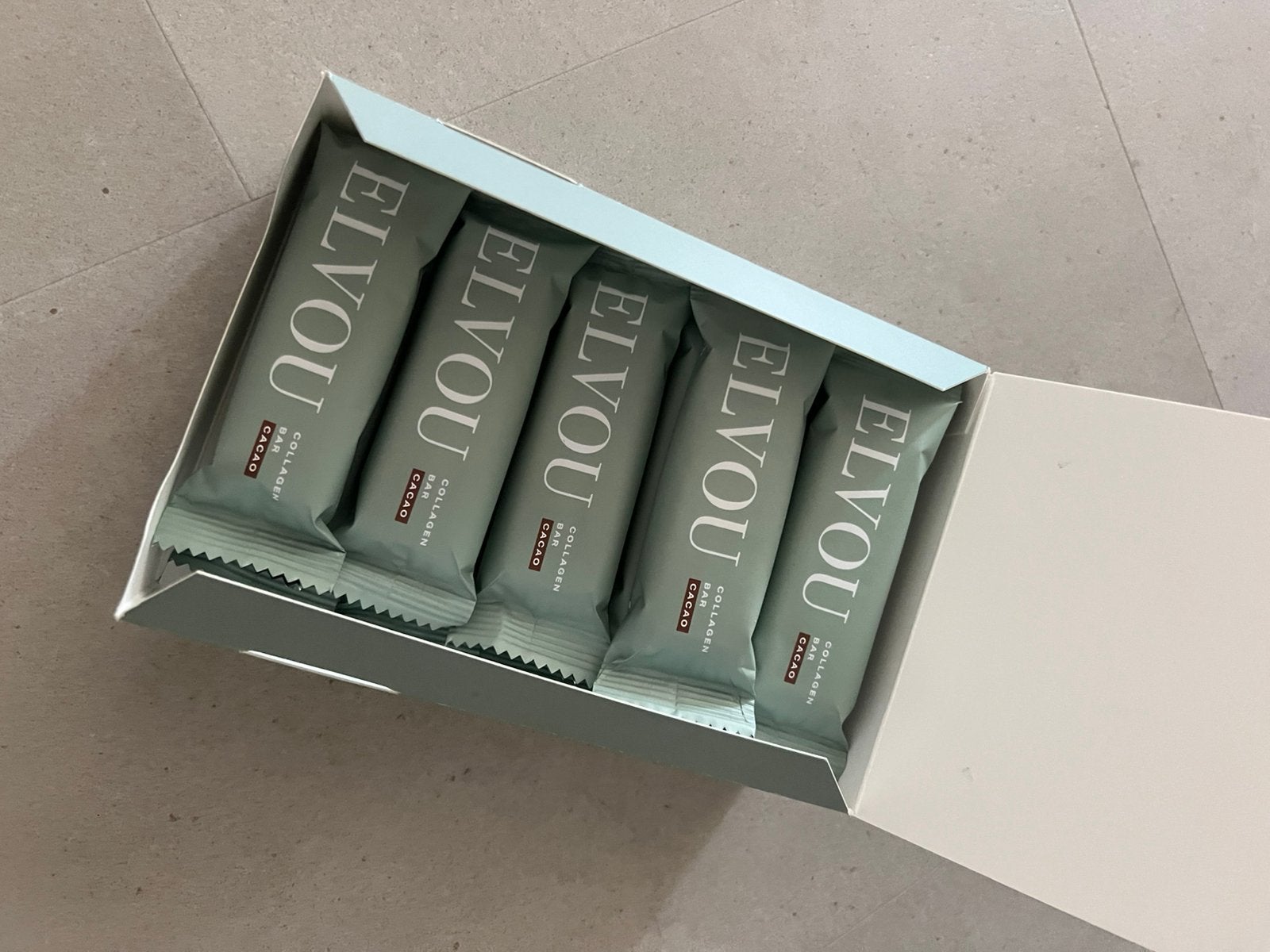 Elvou Collageen reep — Cacao, Ophalen of Verzenden, Nieuw, Poeder of Drank