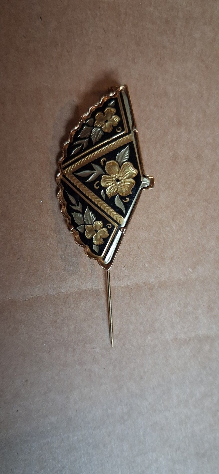 Vintage Spaanse Damasquinado de Toledo broche (1930-195, Overige materialen, 4 tot 7 cm, Gebruikt, Onbekend