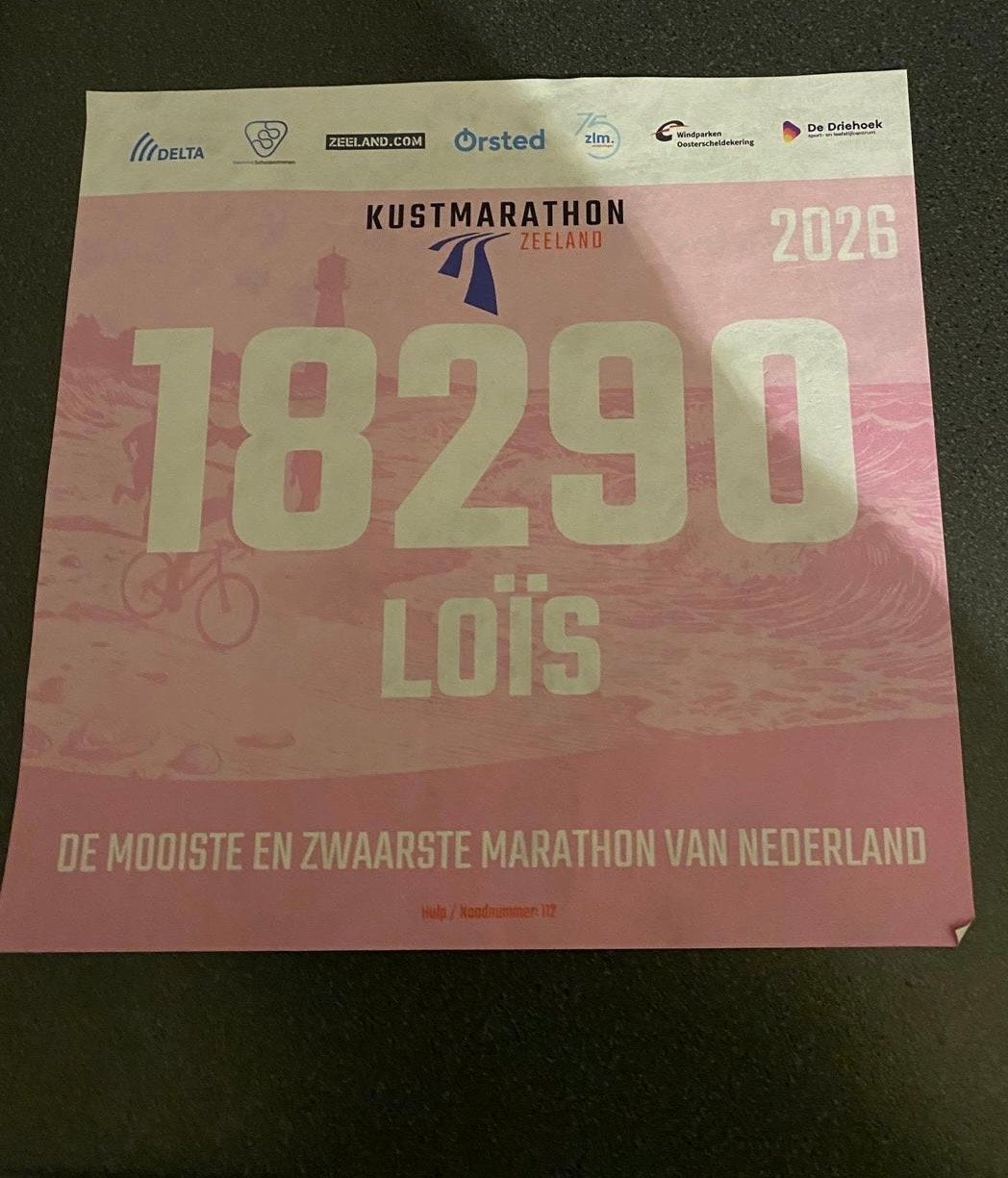 Startbewijs ladiesrun kustmarathon, Eén persoon, Oktober