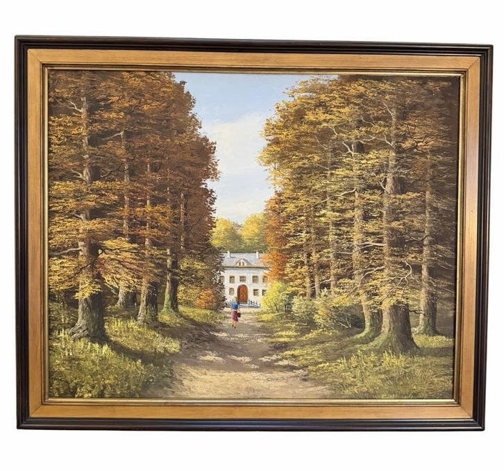 C. Verkerk - Herfstdreef - Incl. certificaat, Doek, Realistisch, Ophalen of Verzenden, Gesigneerd