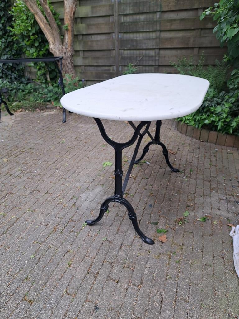 Ovale bistro tafel (120x60 cm), Ophalen of Verzenden, Rond, Metaal