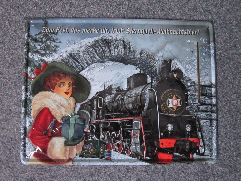 STERNQUELL BIER BLIKKEN RECLAMEBORD, Ophalen, Zo goed als nieuw, Reclamebord, Plaat of Schild, Overige merken