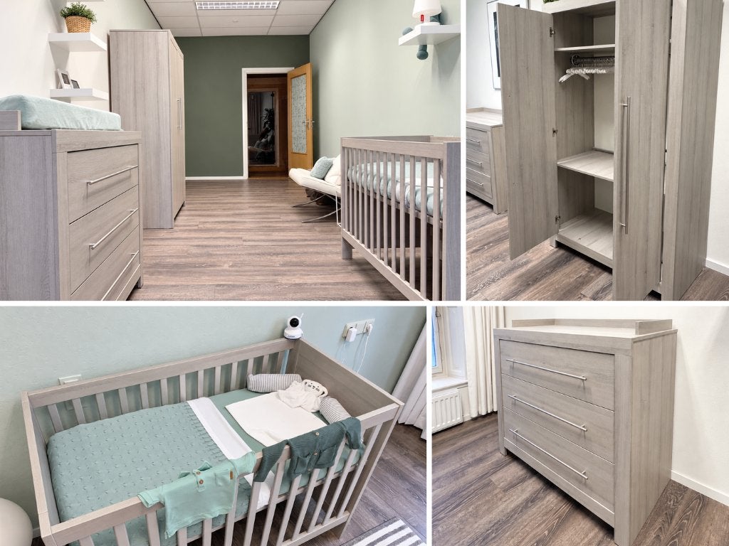 Complete babykamer set: ledikant, commode en kledingkast, Ophalen, Gebruikt, Jongetje of Meisje