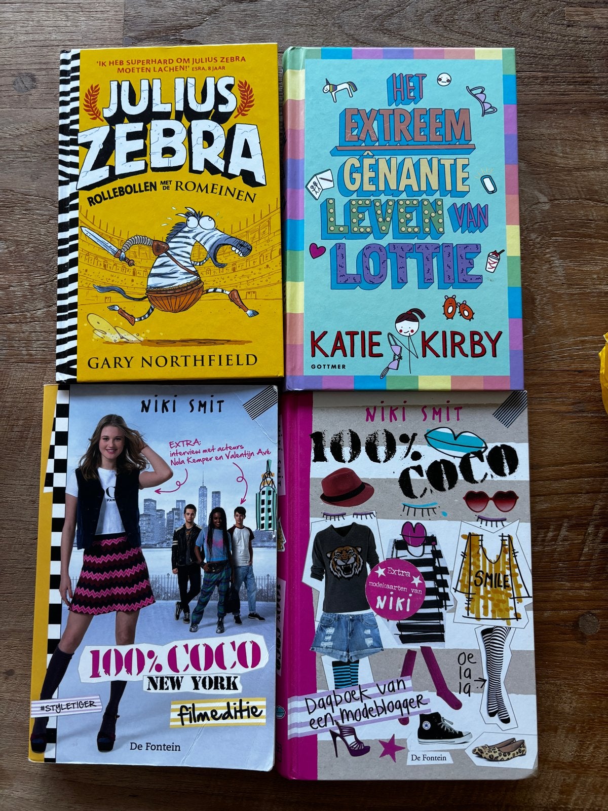 Kinderboekenpakket: Julius Zebra, Lottie, 100% Coco (4 boeke, Ophalen, Gelezen, Fictie