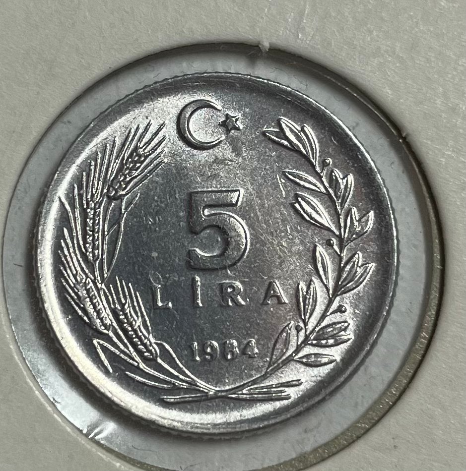 5 lira Turkije 1984, Ophalen of Verzenden