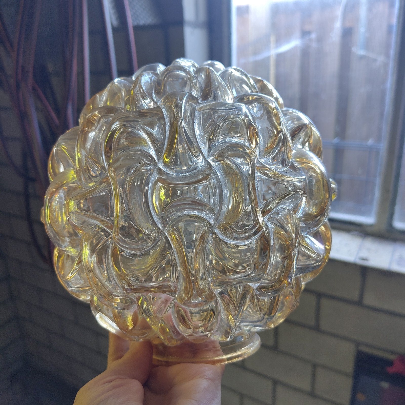 Vintage Helena Tynell 'Bubble' glazen lampenkap, jaren 60, Antiek en Kunst, Ophalen of Verzenden