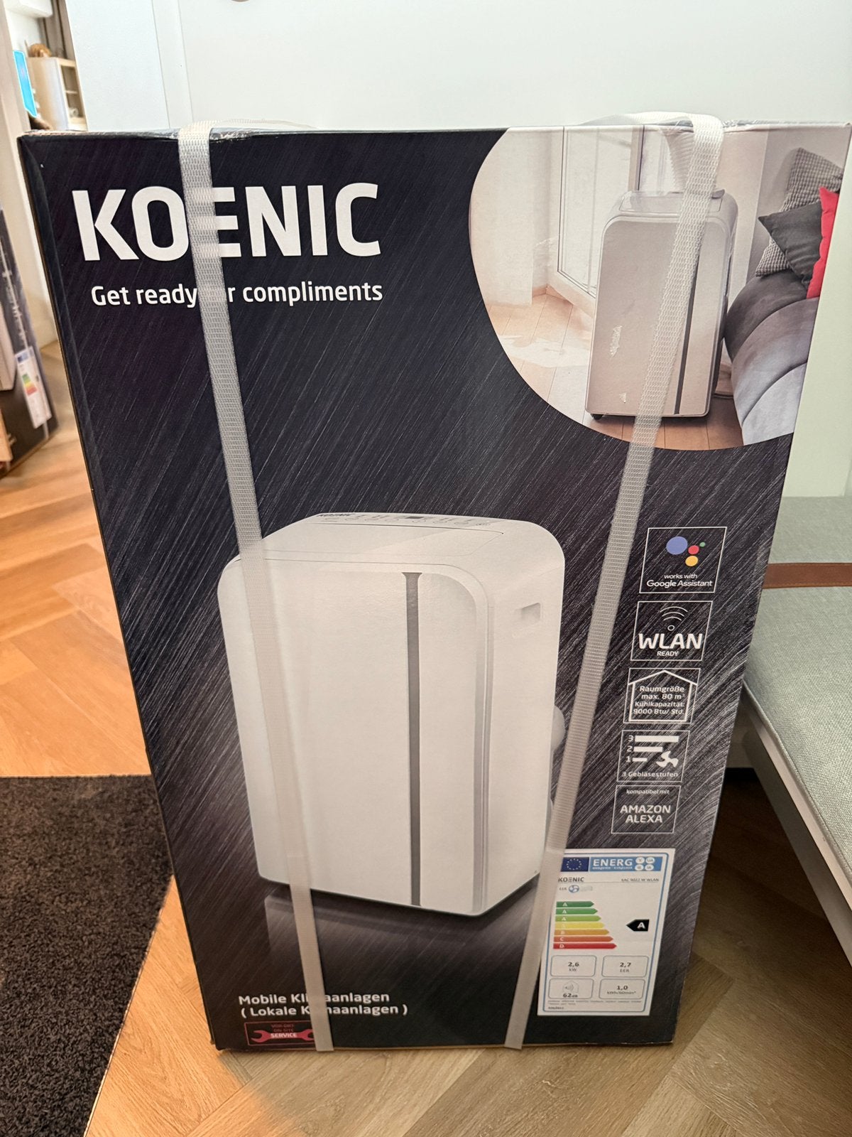 KOENIC Mobiele Airco - Nieuw in Verpakking, Ophalen, Minder dan 60 m³, Nieuw, 3 snelheden of meer