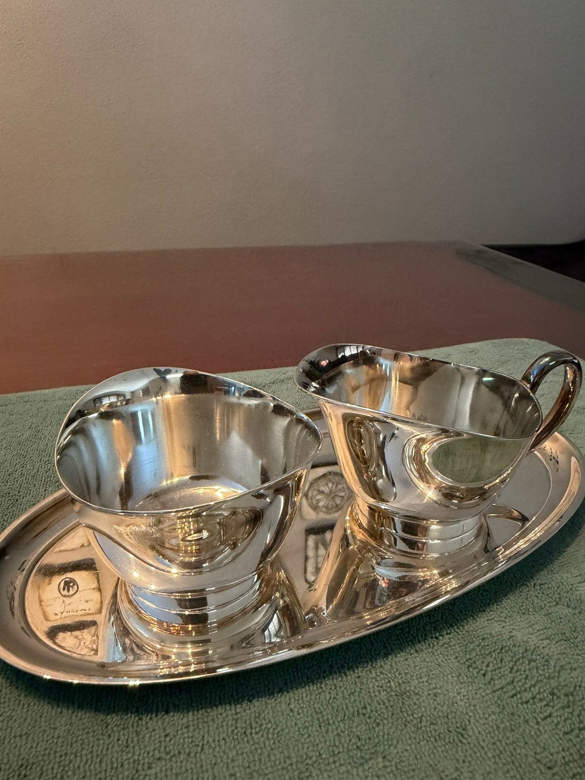 3 delig Vintage roomstel Gero verzilverd A60, Ophalen of Verzenden, Zilver